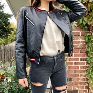 BLANKNYC athletic leather jacket